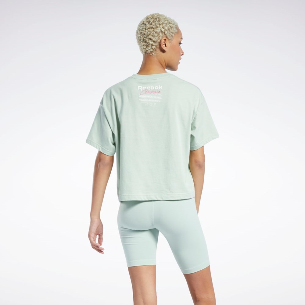Reebok Classics Summer Estampadas T-Shirt Verde Menta | 95AJDSZMY