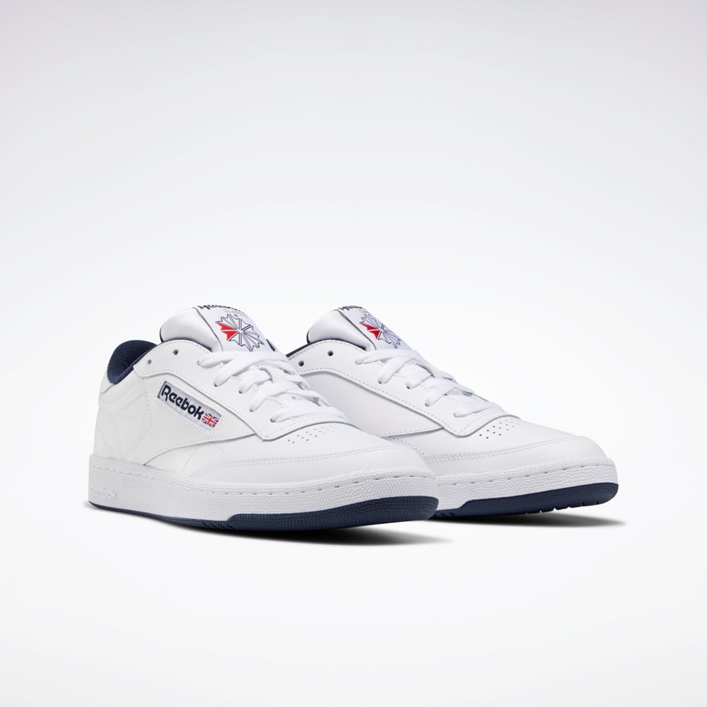Reebok Club C 85 Shoes Blancas Azul Marino | 75NKRYTPA