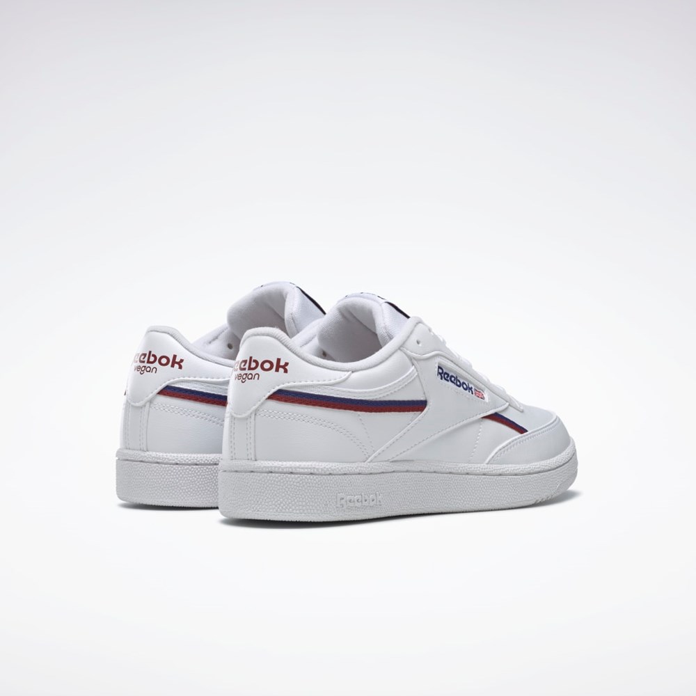 Reebok Club C 85 Vegan Shoes Blancas Burdeos | 16PTHKZAI
