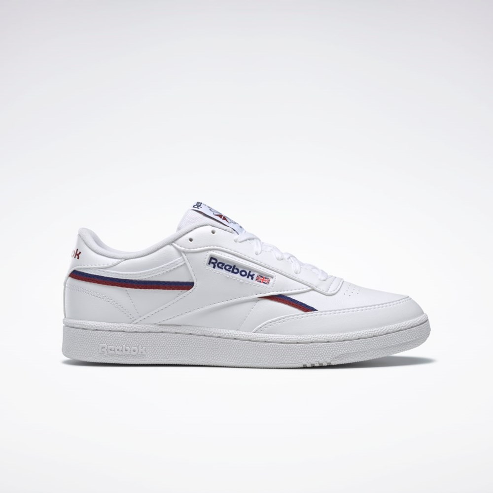 Reebok Club C 85 Vegan Shoes Blancas Burdeos | 16PTHKZAI