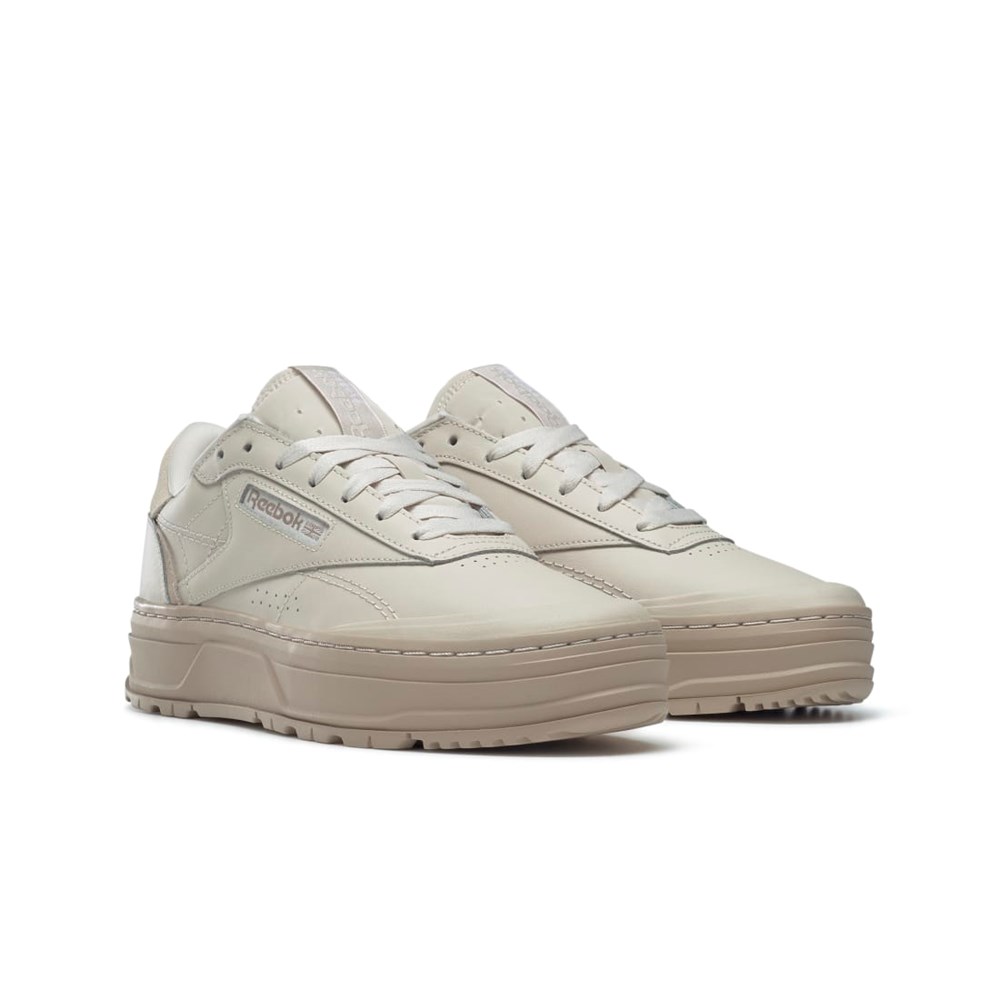 Reebok Club C Double GEO Shoes Beige | 15HNXVQTK