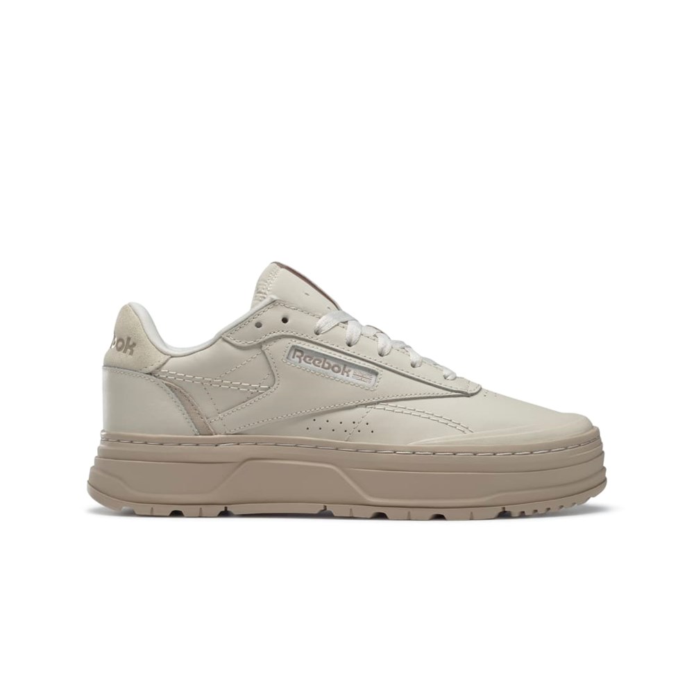 Reebok Club C Double GEO Shoes Beige | 15HNXVQTK