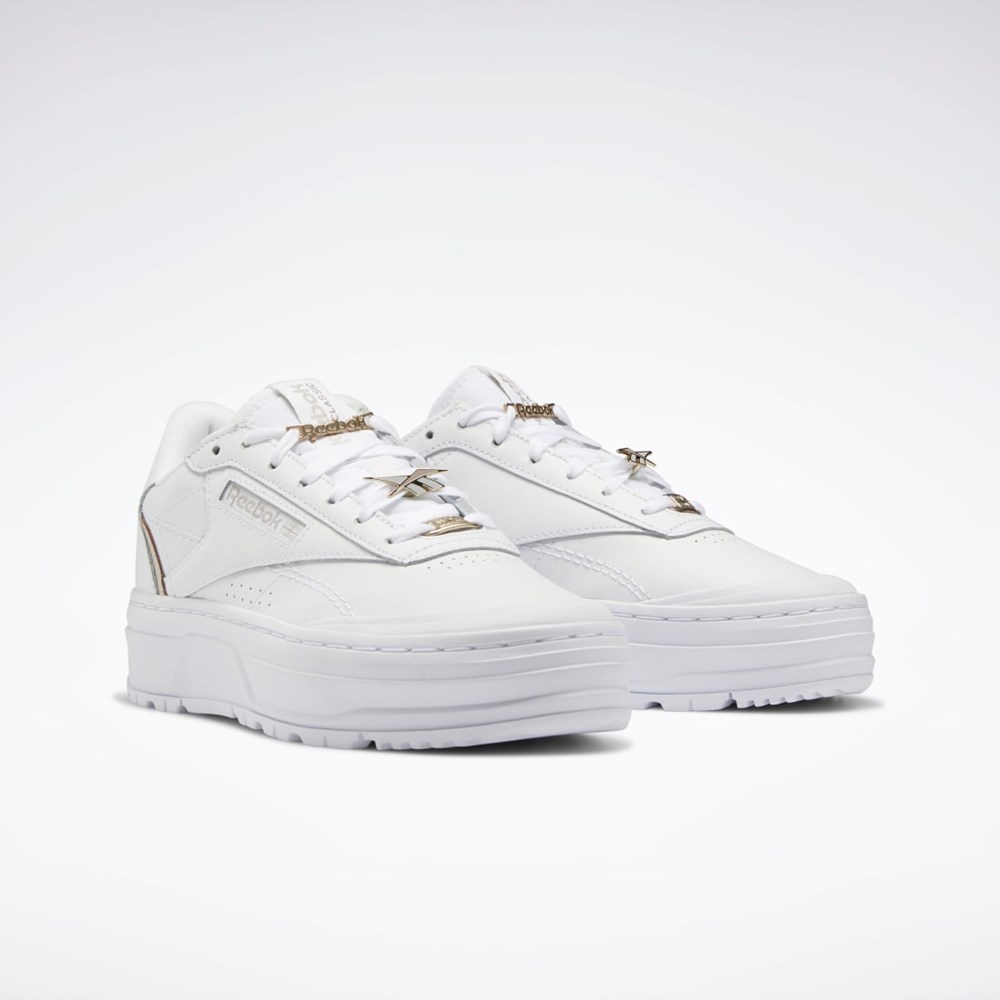 Reebok Club C Double GEO Shoes Blancas Blancas | 48NGFHSRP