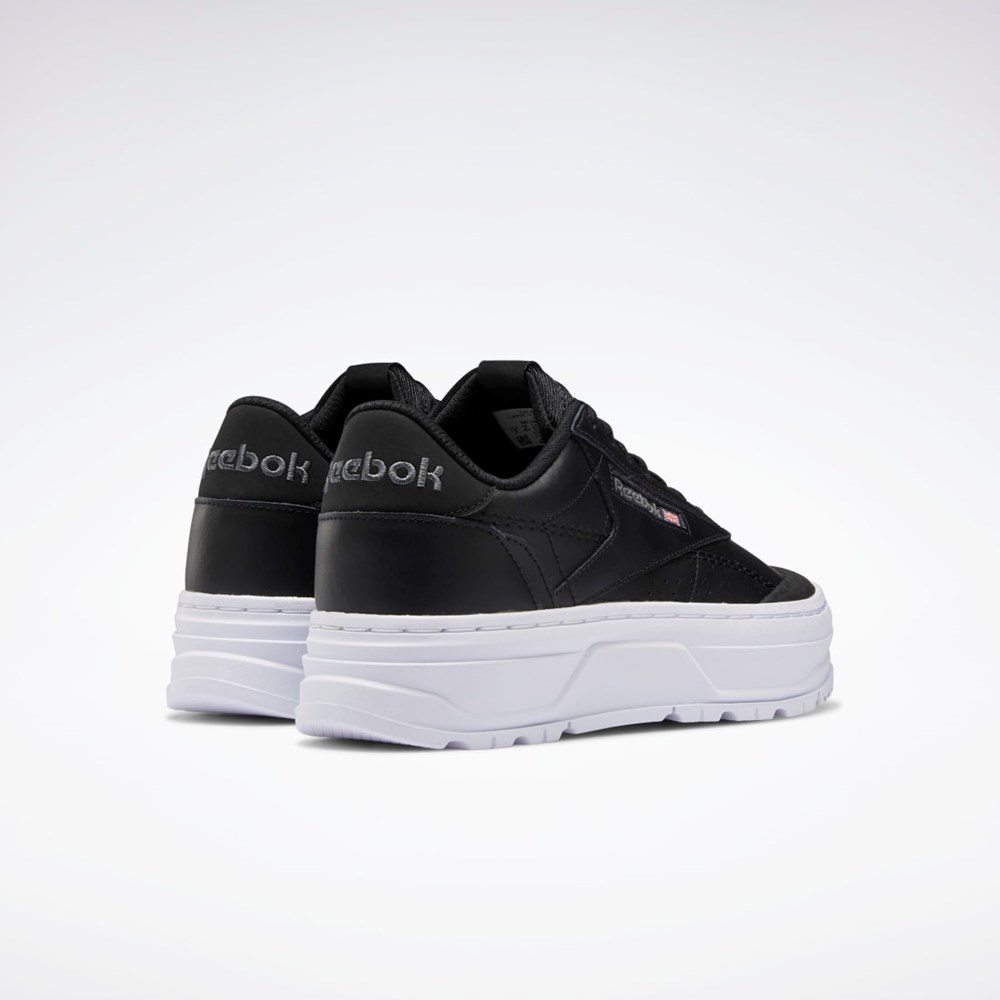 Reebok Club C Double GEO Shoes Negras Negras Blancas | 59HXFYONS