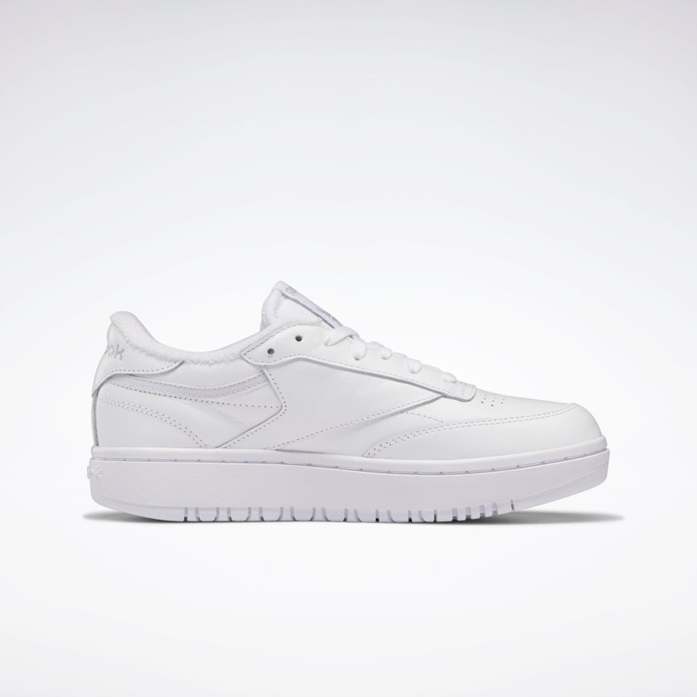 Reebok Club C Double Shoes Blancas Blancas Gris | 45SUXWGDP