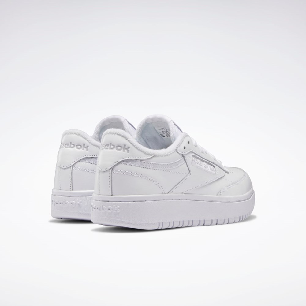 Reebok Club C Double Shoes Blancas Blancas Gris | 45SUXWGDP