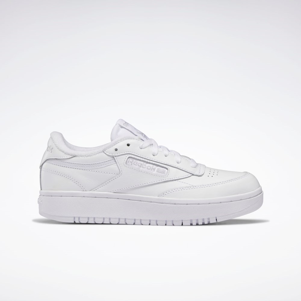 Reebok Club C Double Shoes Blancas Blancas Gris | 45SUXWGDP