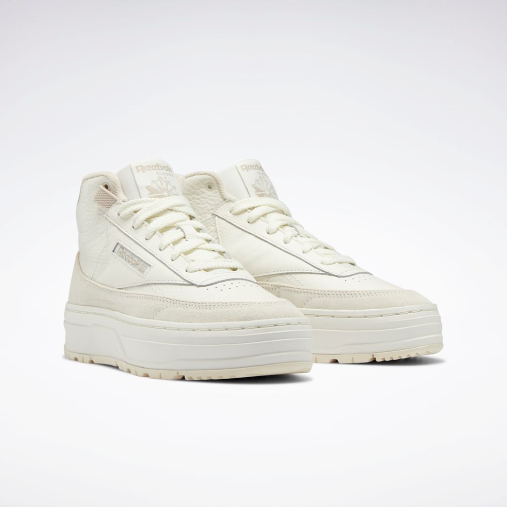 Reebok Club C Geo Mid Shoes Beige | 91JKLOHXI