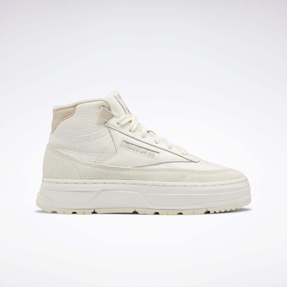 Reebok Club C Geo Mid Shoes Beige | 91JKLOHXI
