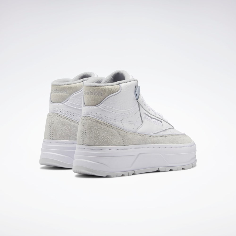 Reebok Club C Geo Mid Shoes Blancas Gris Gris | 76FLSDAQM