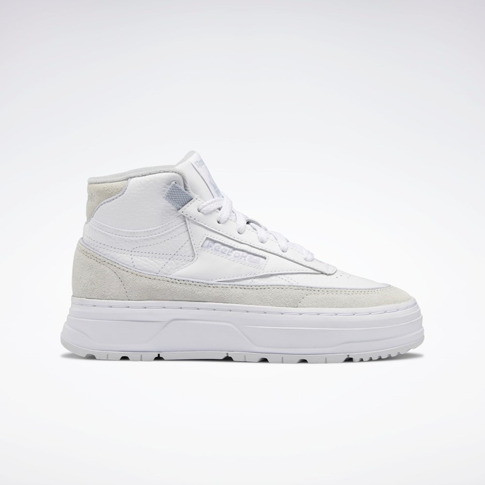 Reebok Club C Geo Mid Shoes Blancas Gris Gris | 76FLSDAQM