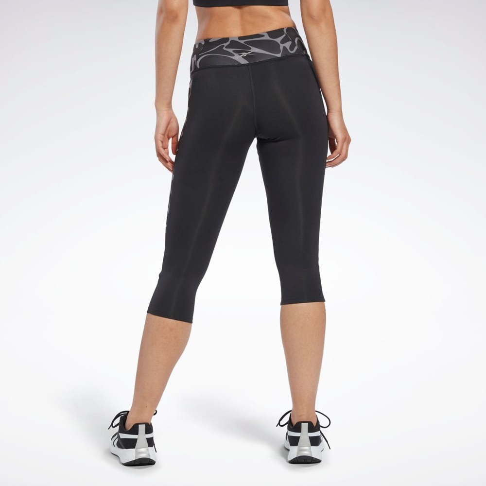 Reebok Correr Printed Capri Tights Negras | 09XSZPWRK