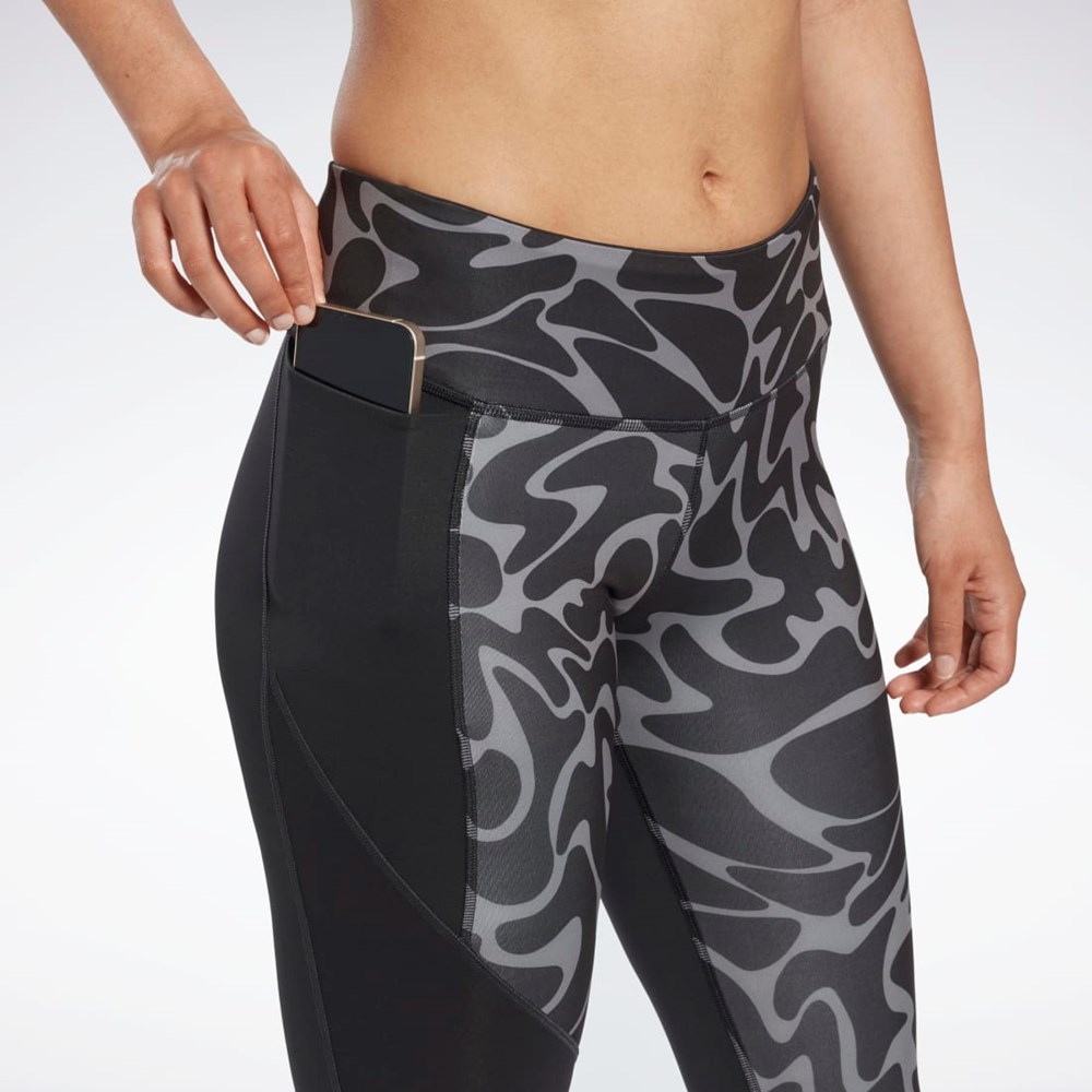 Reebok Correr Printed Capri Tights Negras | 09XSZPWRK