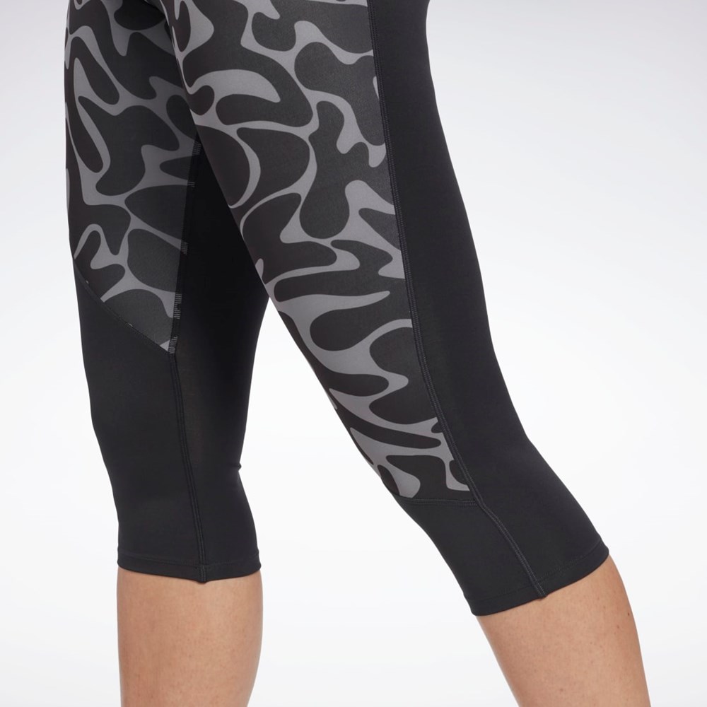 Reebok Correr Printed Capri Tights Negras | 09XSZPWRK