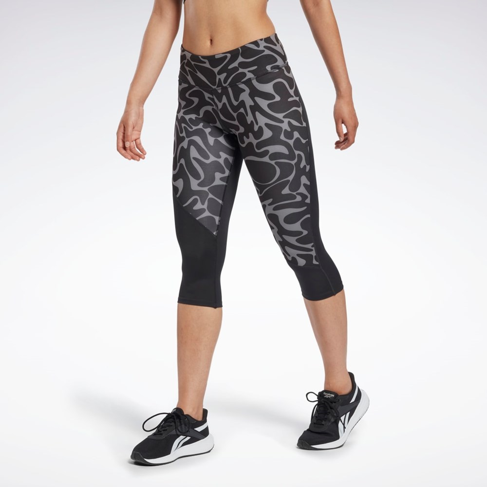 Reebok Correr Printed Capri Tights Negras | 09XSZPWRK