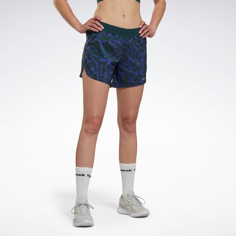 Reebok Correr Printed Shorts Verde | 21IJHZMBD