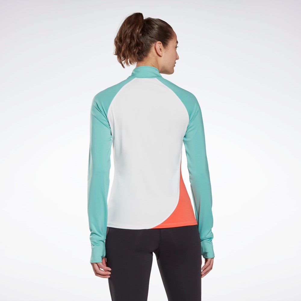 Reebok Correr Quarter-Zip Sweatshirt Blancas | 04LYFQMXG