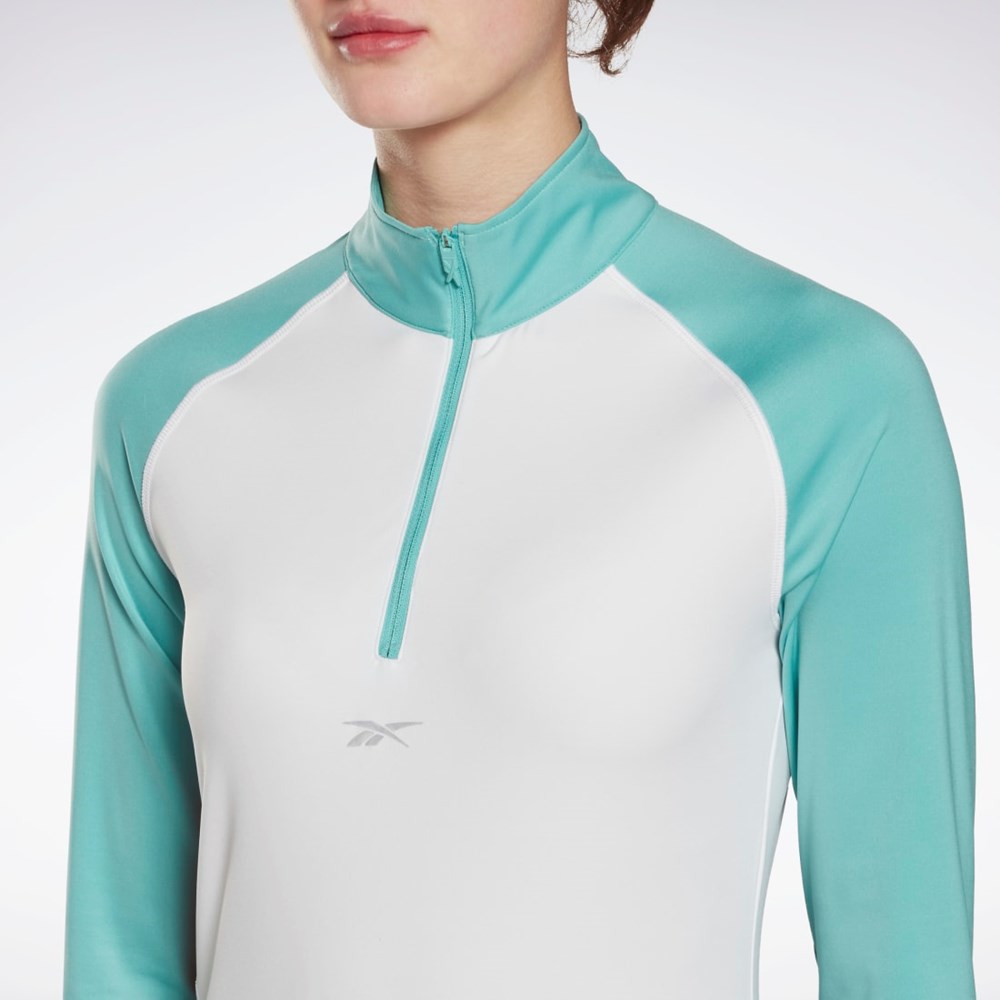 Reebok Correr Quarter-Zip Sweatshirt Blancas | 04LYFQMXG