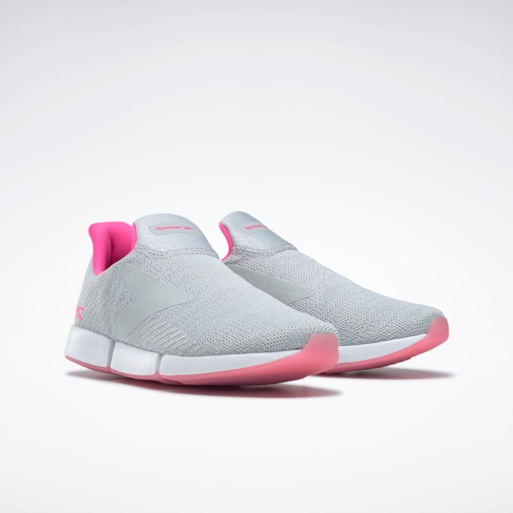 Reebok DailyFit DMX Slip-On Shoes Gris Blancas Rosas | 26BVSXNYL