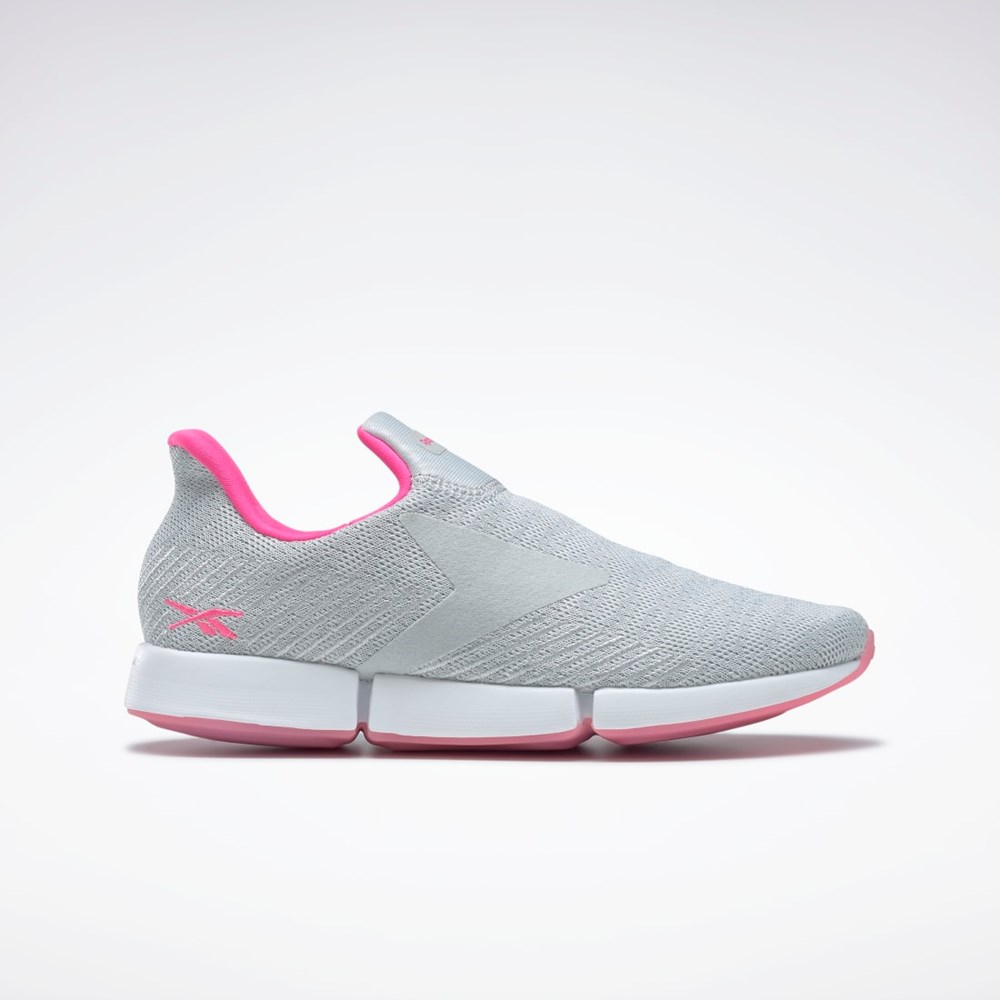 Reebok DailyFit DMX Slip-On Shoes Gris Blancas Rosas | 52BDEAPRC