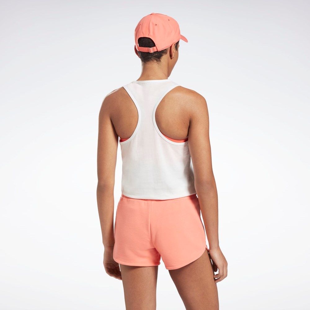 Reebok Entrenamiento Essentials Estampadas Tank Top Blancas Naranjas | 02AZMCDXE