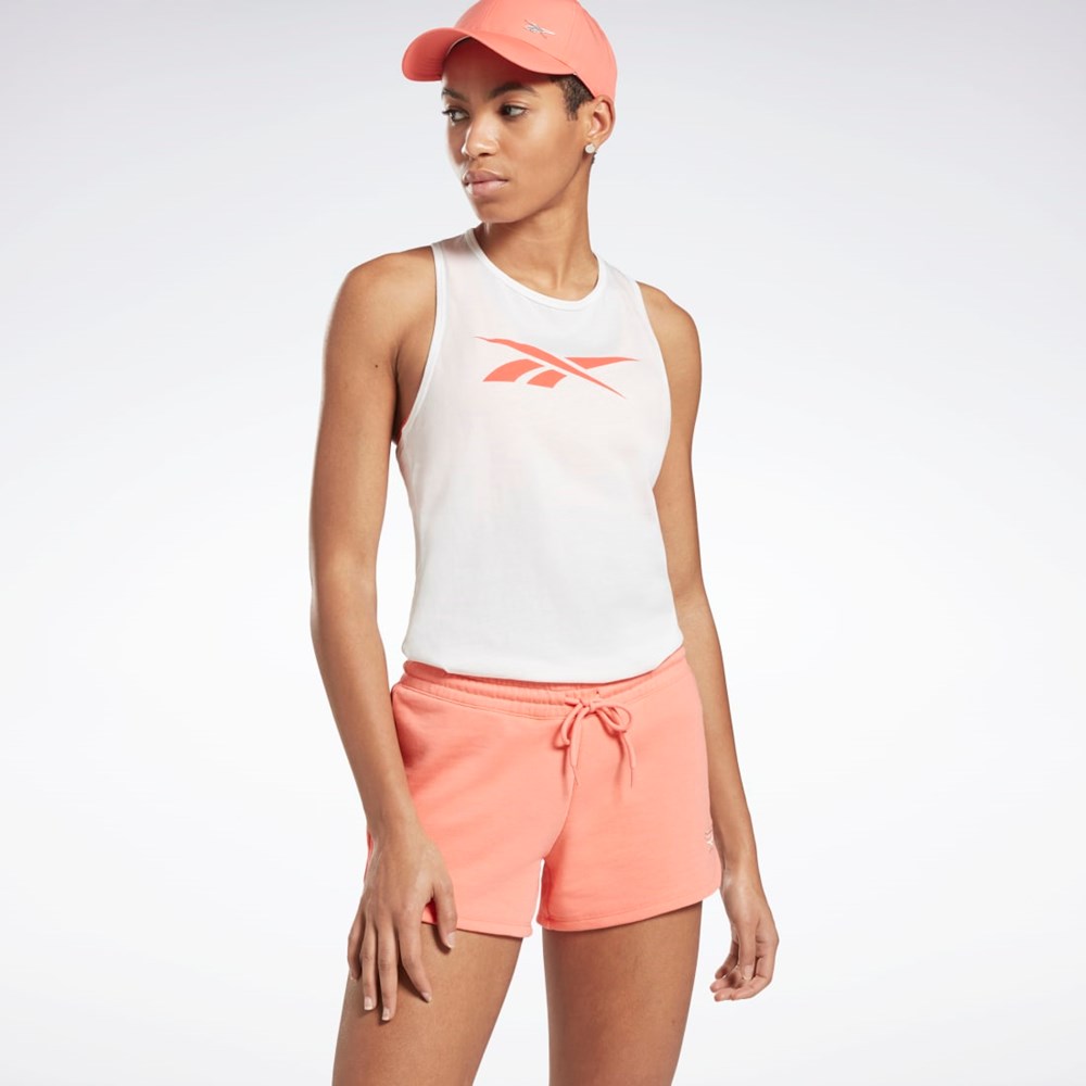 Reebok Entrenamiento Essentials Estampadas Tank Top Blancas Naranjas | 02AZMCDXE