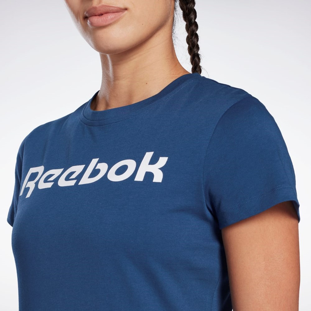 Reebok Entrenamiento Essentials Estampadas Tee Azules | 07BPIQJLR