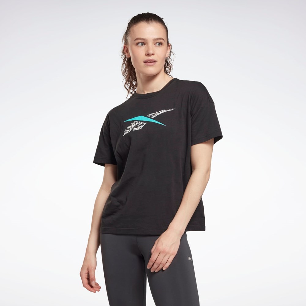 Reebok Entrenamiento Essentials Modern Safari Estampadas Tee Negras | 49WZTBEVM