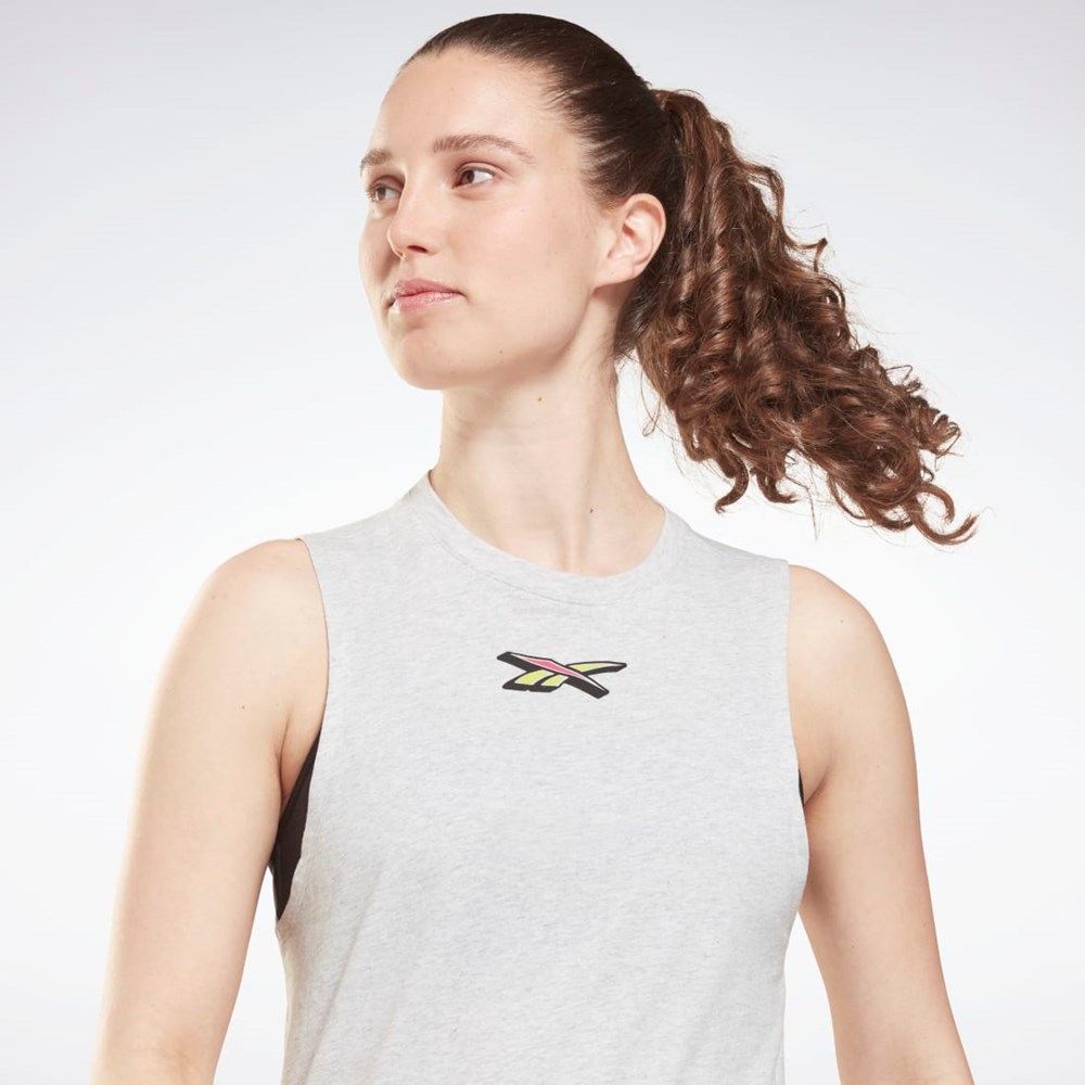 Reebok Entrenamiento Essentials Muscle Estampadas Tank Top Gris Claro | 04SDWNECG