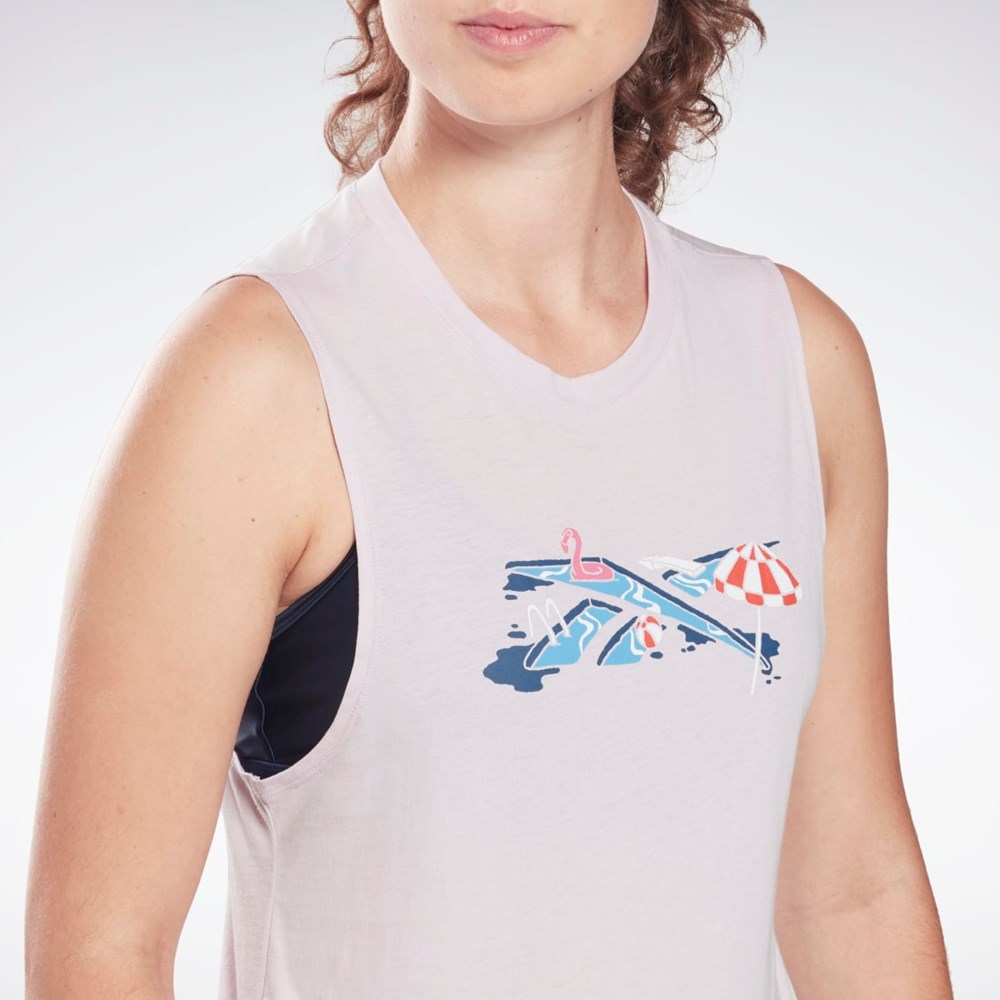 Reebok Entrenamiento Essentials Muscle Tank Top Quartz Glow | 08MJUEPAQ