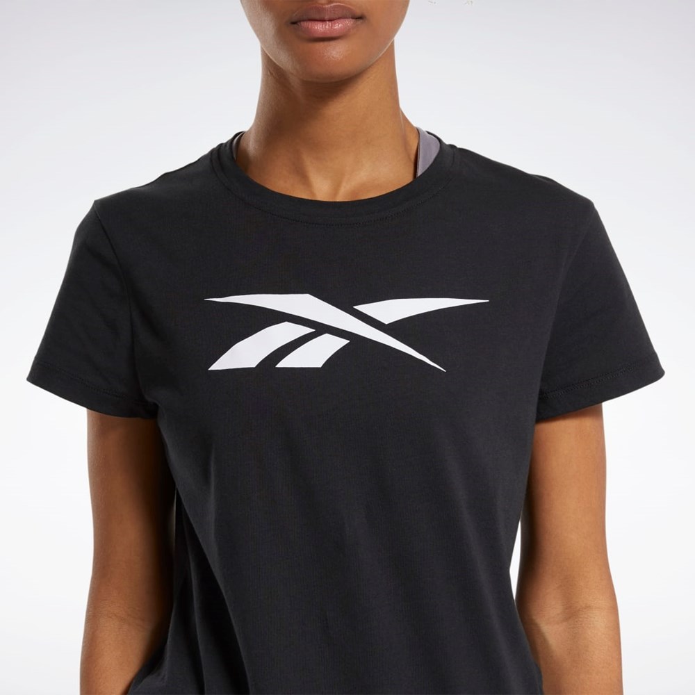 Reebok Entrenamiento Essentials Vector Estampadas Tee Negras | 41FXVOSRQ