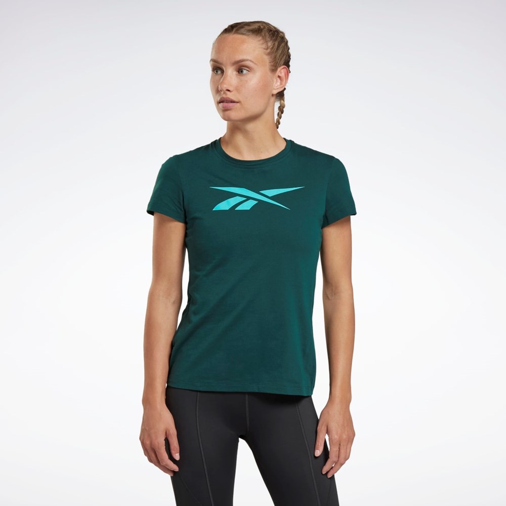 Reebok Entrenamiento Essentials Vector Estampadas Tee Verde | 41MVEPSBU