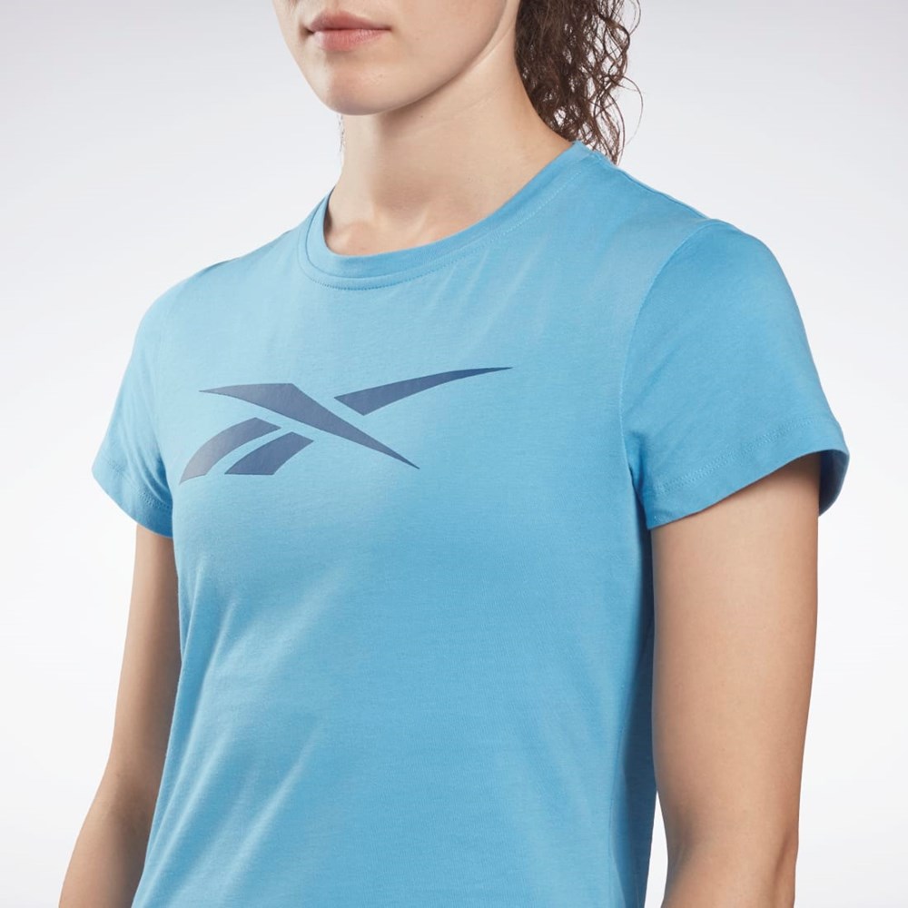 Reebok Entrenamiento Essentials Vector Estampadas Tee Azules | 63KLVHMYB