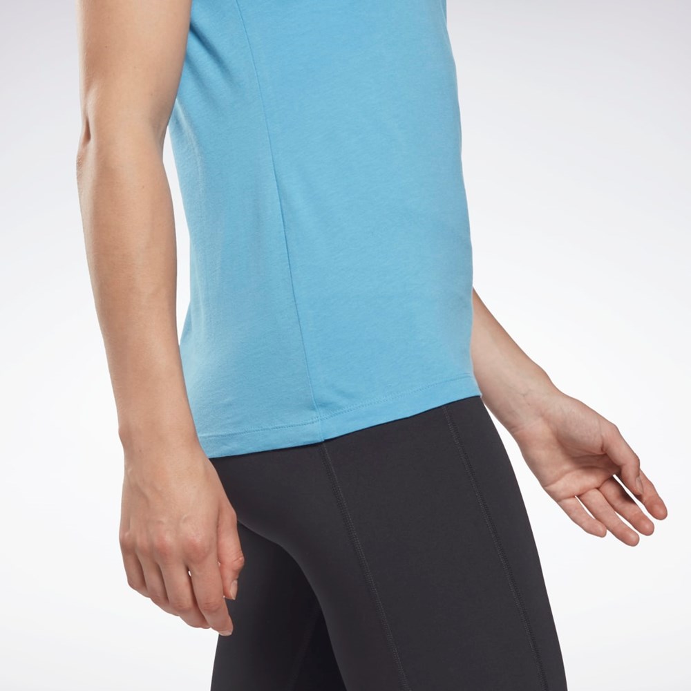 Reebok Entrenamiento Essentials Vector Estampadas Tee Azules | 63KLVHMYB