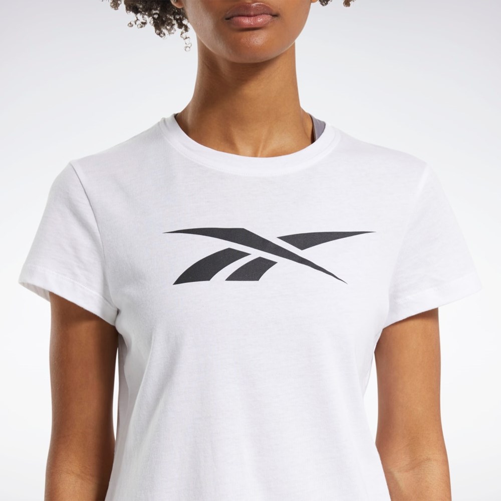 Reebok Entrenamiento Essentials Vector Estampadas Tee Blancas | 67HPNRUWM