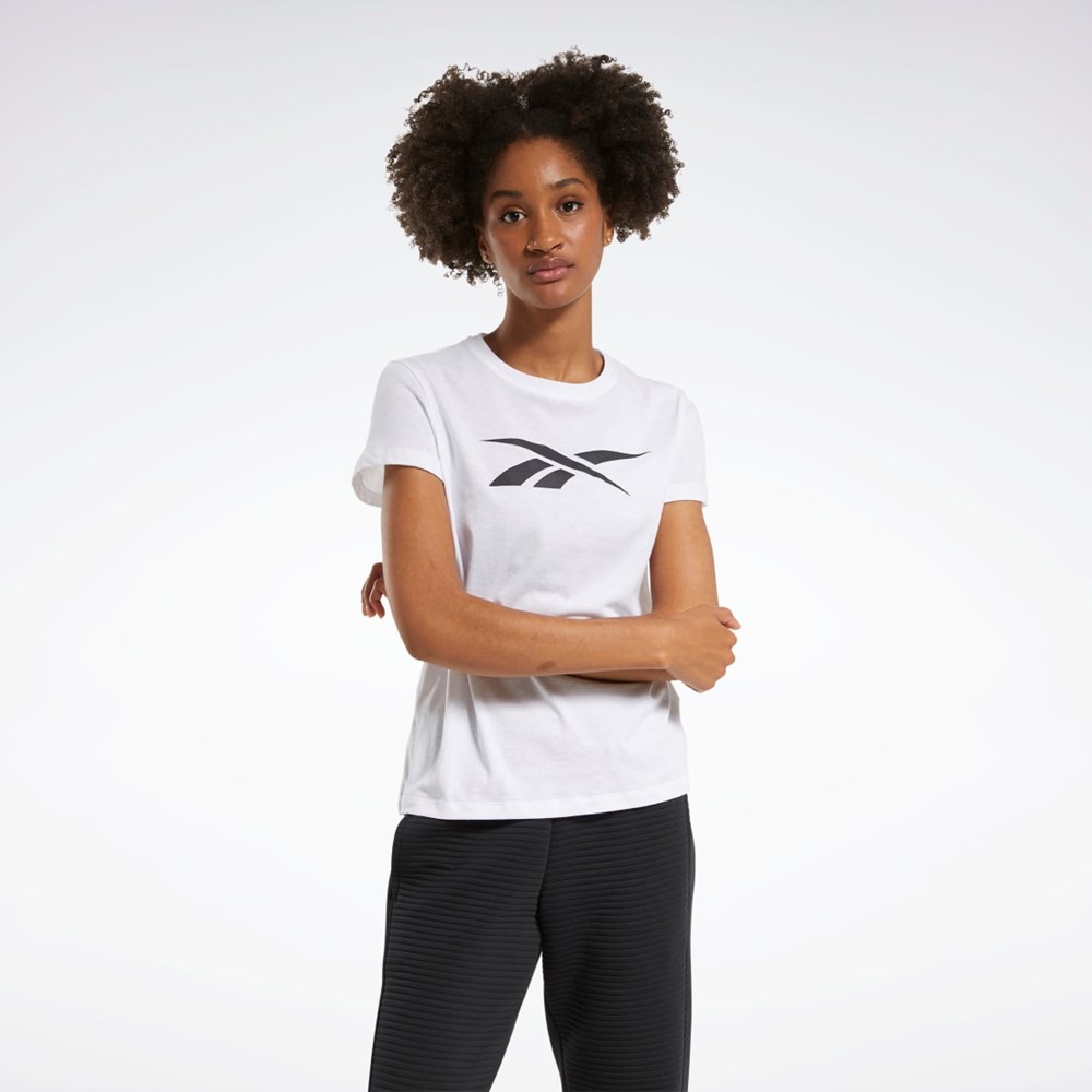 Reebok Entrenamiento Essentials Vector Estampadas Tee Blancas | 67HPNRUWM
