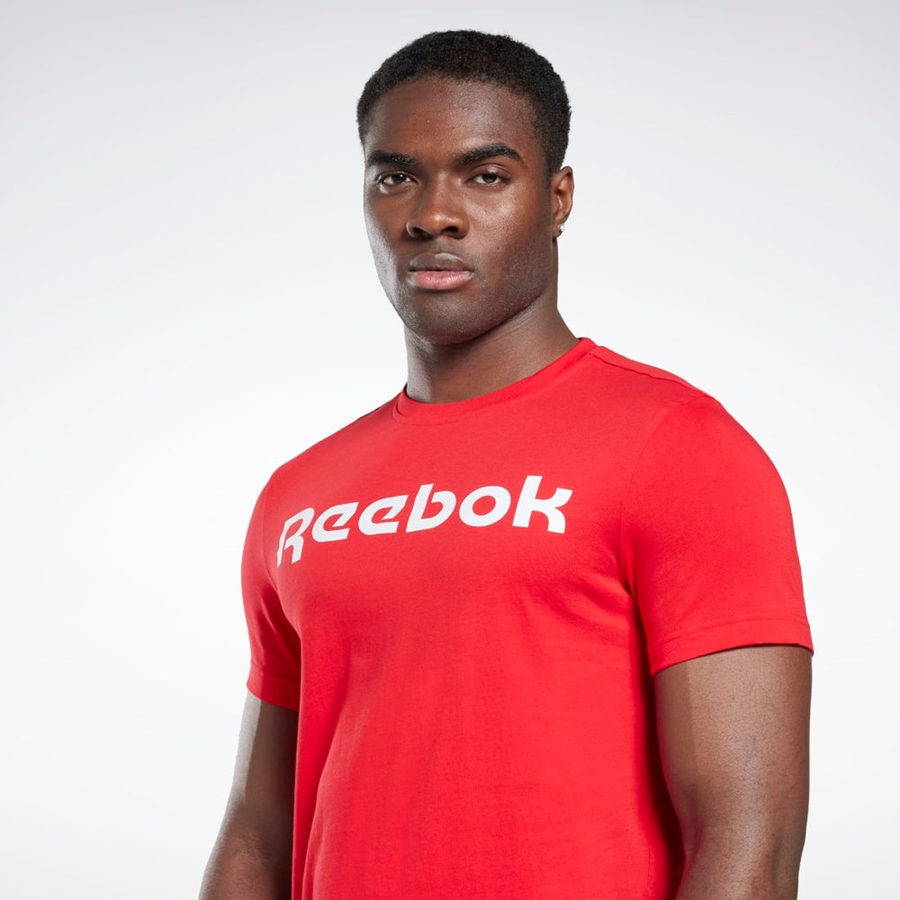 Reebok Estampadas Series Linear Logo Tee Rojas | 89LKATPSM