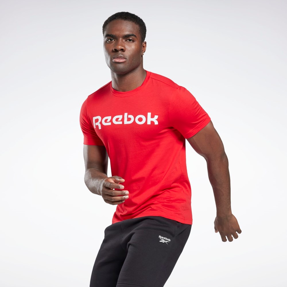 Reebok Estampadas Series Linear Logo Tee Rojas | 89LKATPSM