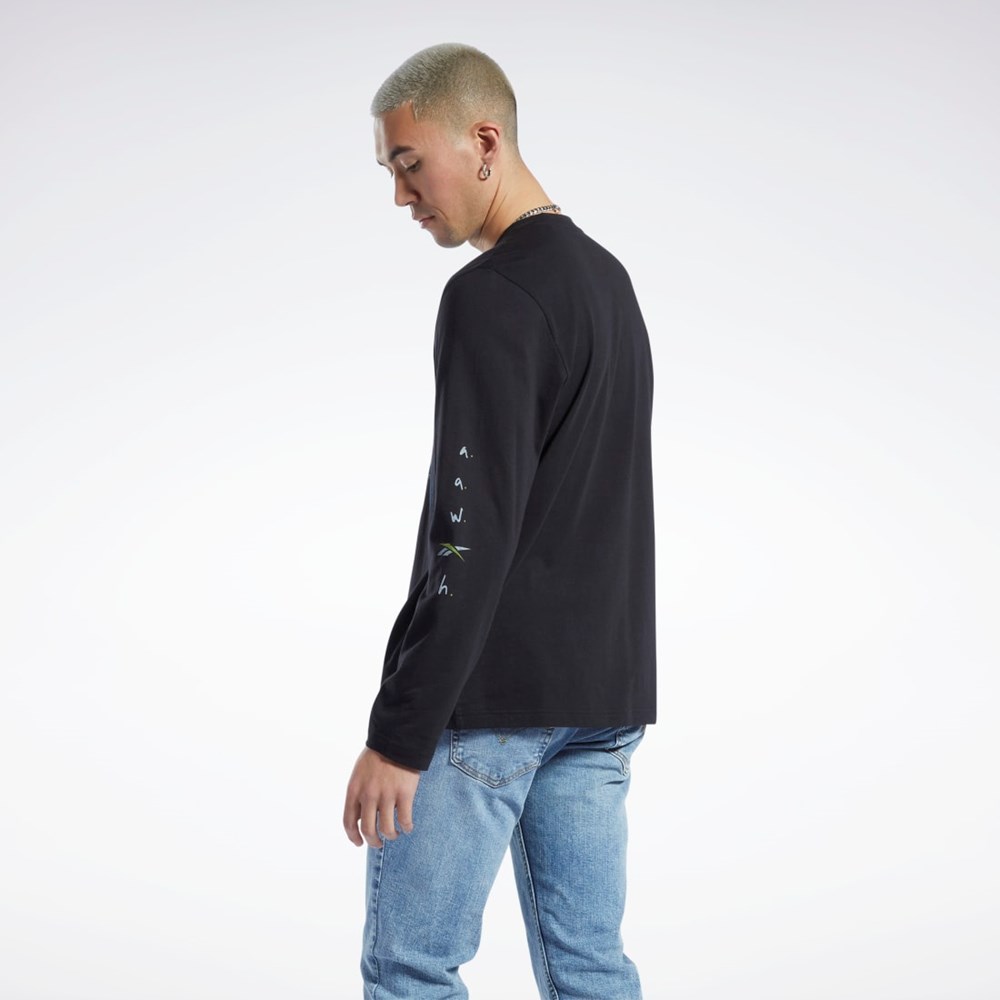 Reebok Estampadas Series Pre-Season Long Sleeve T-Shirt Negras | 30FZIQHNV