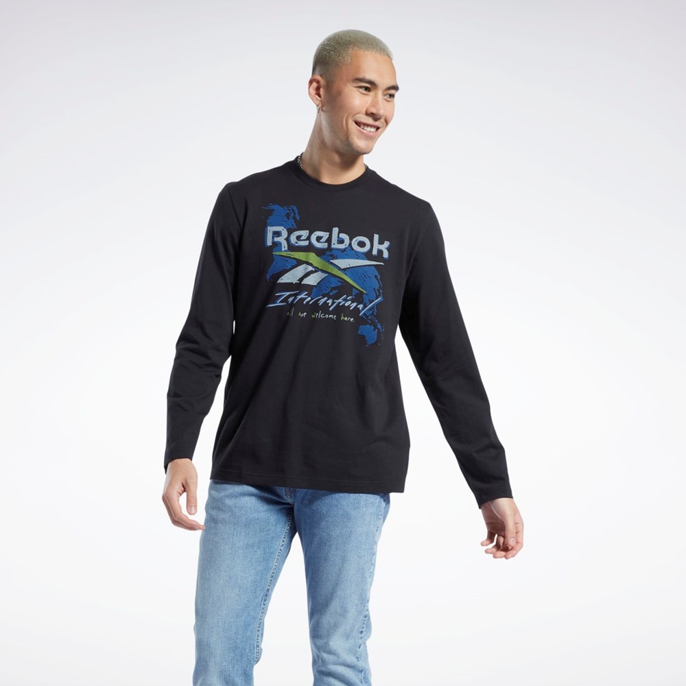 Reebok Estampadas Series Pre-Season Long Sleeve T-Shirt Negras | 30FZIQHNV