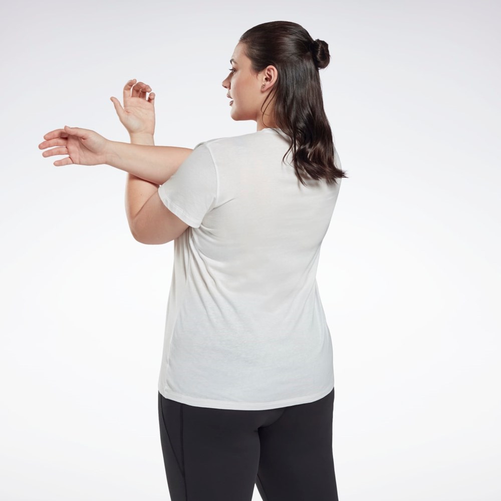 Reebok Estampadas Vector T-Shirt (Plus Size) Blancas | 08BLHQFTW