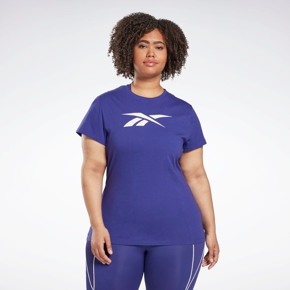 Reebok Estampadas Vector T-Shirt (Plus Size) Moradas | 21TWGNDUP