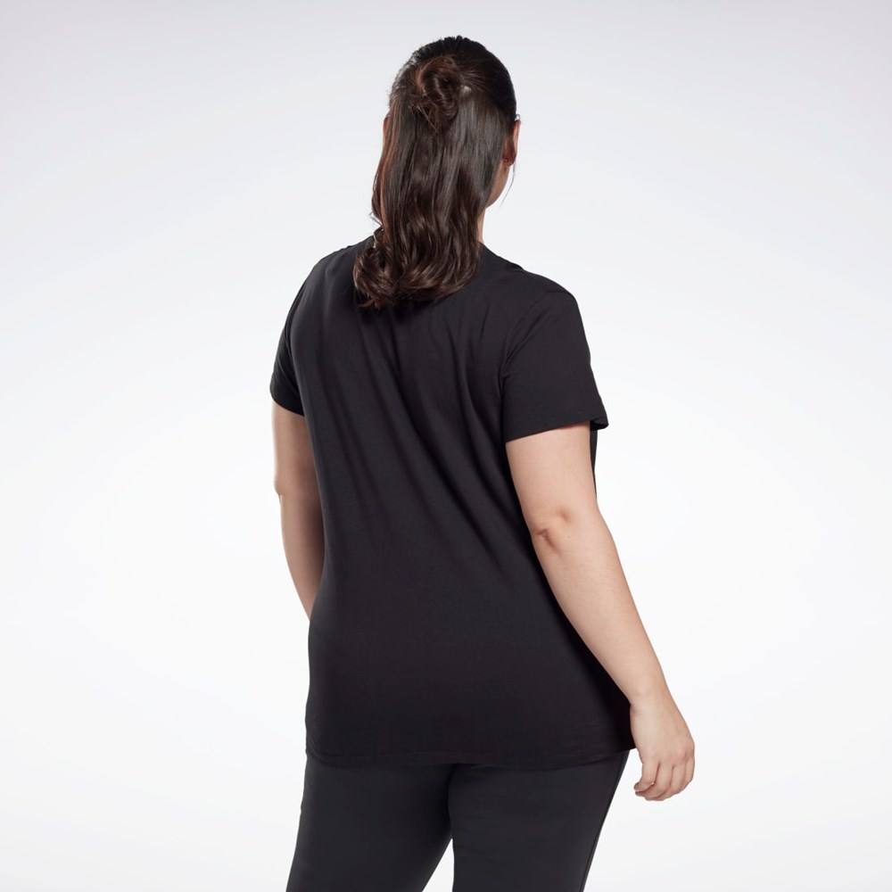 Reebok Estampadas Vector T-Shirt (Plus Size) Negras | 59OFWVBDY