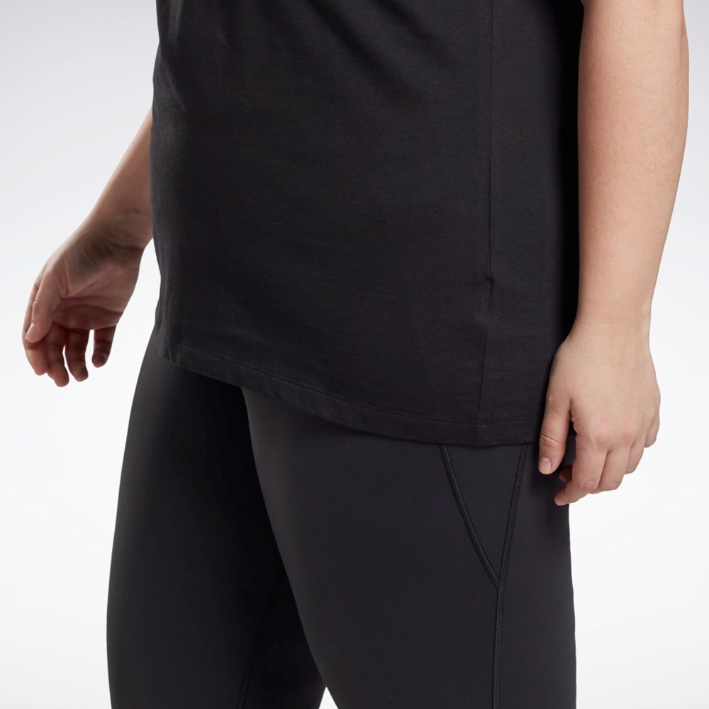 Reebok Estampadas Vector T-Shirt (Plus Size) Negras | 59OFWVBDY