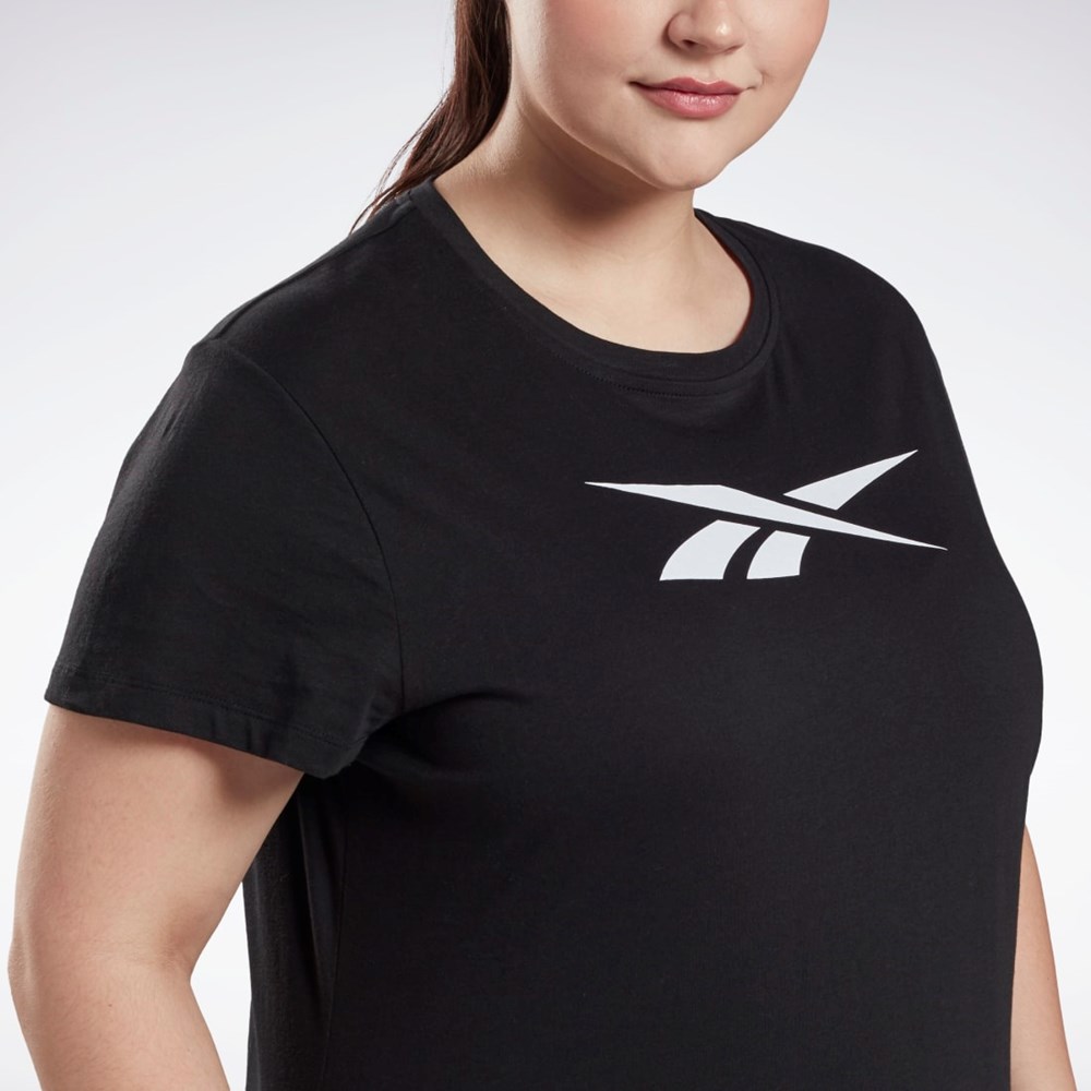 Reebok Estampadas Vector T-Shirt (Plus Size) Negras | 59OFWVBDY