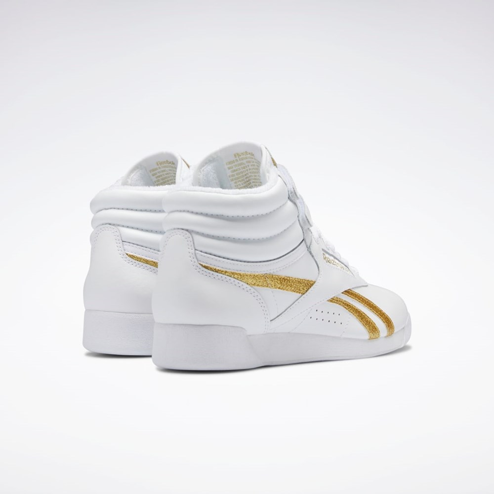 Reebok F/S Hi Shoes Blancas Blancas Doradas | 54ZQHLRIN