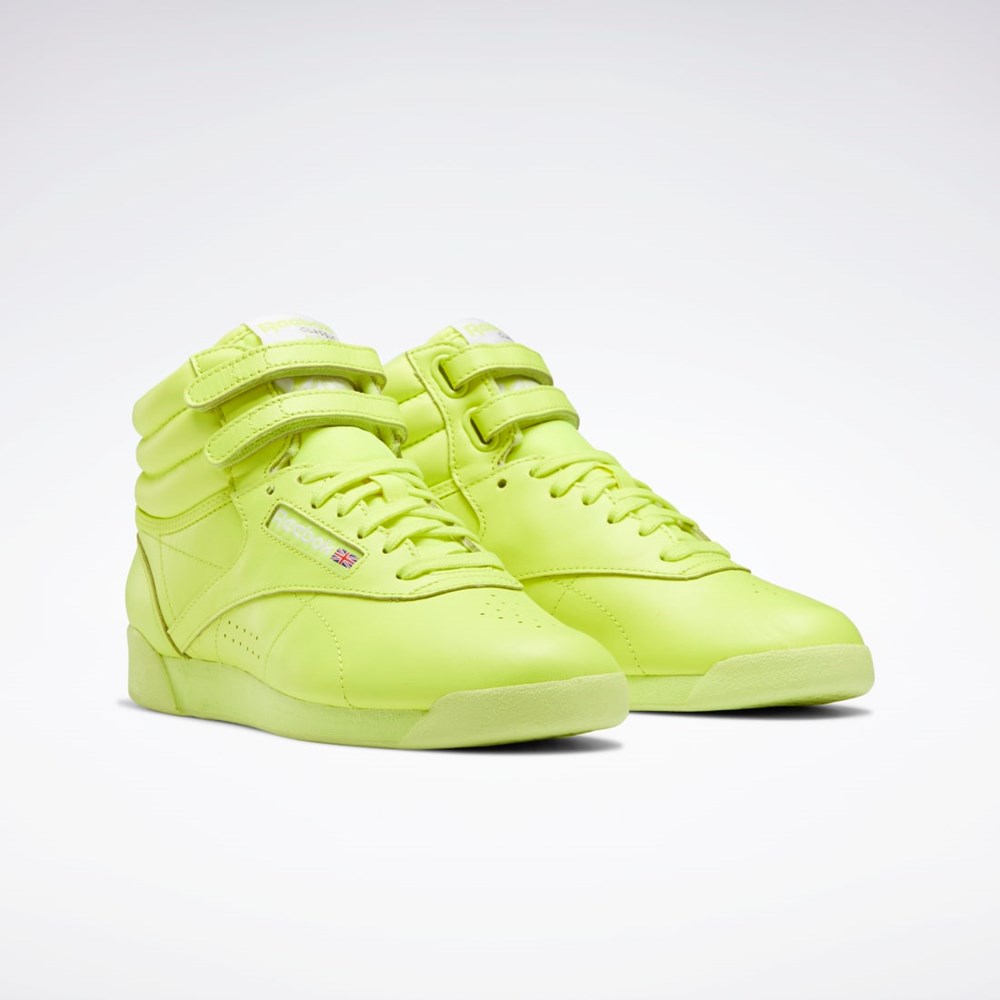 Reebok Freestyle Hi Shoes Amarillo Amarillo Blancas | 21OPWJYZX