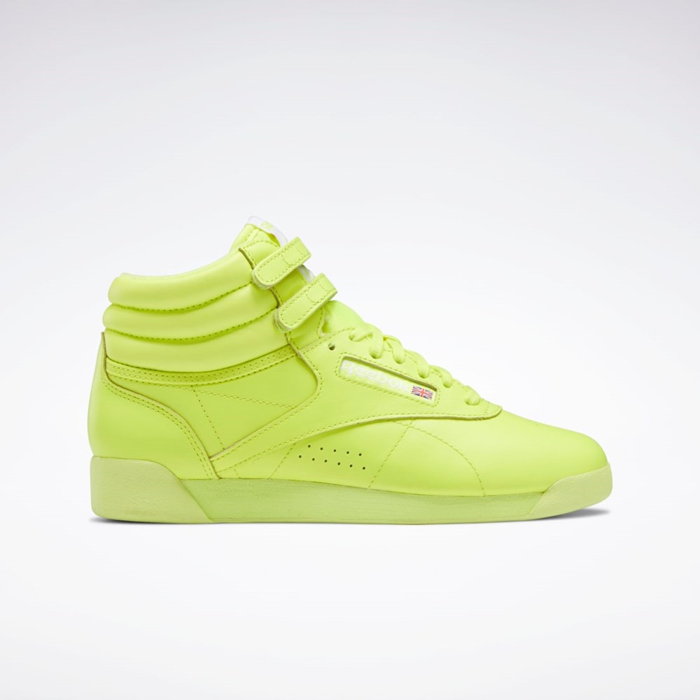Reebok Freestyle Hi Shoes Amarillo Amarillo Blancas | 21OPWJYZX