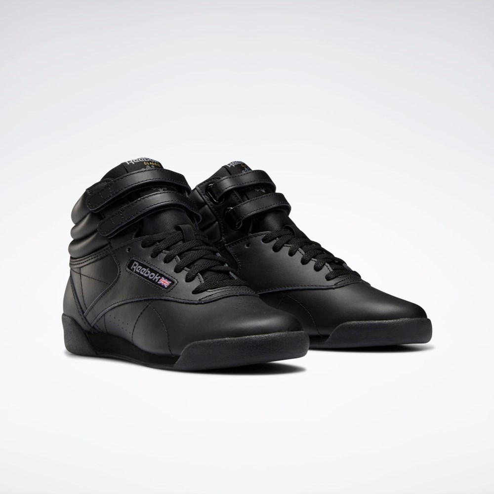 Reebok Freestyle Hi Shoes - Grade School Negras Negras Gris | 36KNFBMHQ