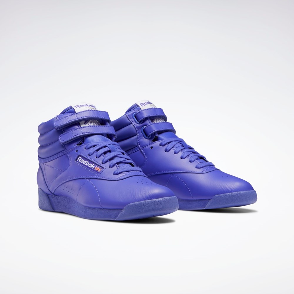 Reebok Freestyle Hi Shoes Moradas Moradas Blancas | 39KLEXAMJ